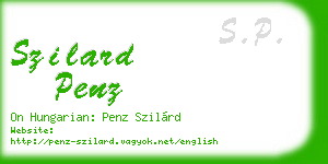 szilard penz business card